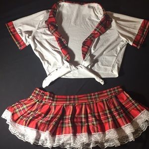 Schoolgirl Crop Top & Skirt Set - Dreamgirl